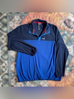Patagonia Micro D Snap T Pullover Fleece Outdoor Superior Blue Mens XXL NWOT